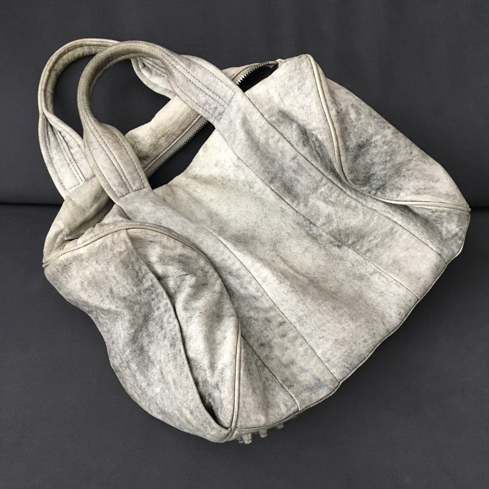 ALEXANDER WANG Leather Rocco Duffel Bag Grey